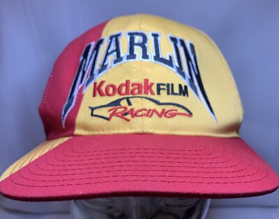 Vintage Sterling Marlin Snapback Trucker Hat Cap Kodak Film Racing NASCAR  1997