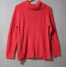 Christopher Banks Red Cowl Neck Sweater Knit Holiday Women's XL H60-7
