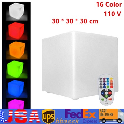16 Color Changing LED Light Up Bar Stool Cube LED Seat Outdoor Indoor USA