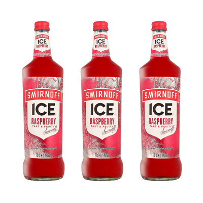 Smirnoff Ice Raspberry Wodka 4%vol. 0,7cl 3x Alkohol Wodka Set, 3 Flaschen Vodka