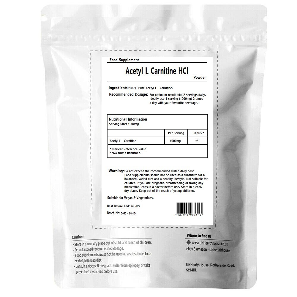 Pure Acetyl L-Carnitine Powder - Amino Acid - Vegan - ALC Strong & Clean |  eBay UK