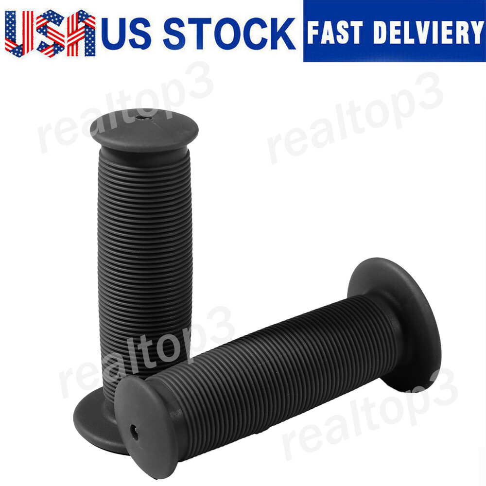 Pair Motorcycle Scooter Bicycle Anti-Slip Soft Rubber Handlebar Hand Grips Black
