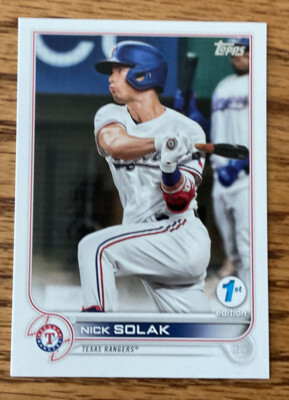 2022 Topps Series 1 First 1st Edition Base Card Nick Solak, Texas Rangers