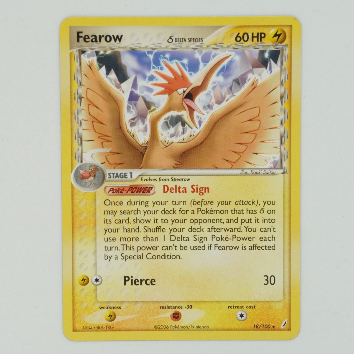 Fearow 18/100 Rare Ex Crystal Guardians Pokemon Card