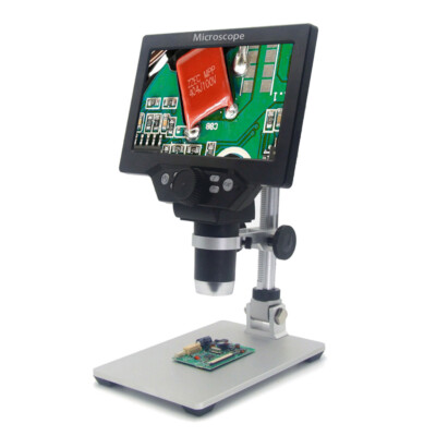 1200x LCD Digital Mikroskop 7''  1080P 12MP 8 LEDS Microscope VGA Lupe F3O1