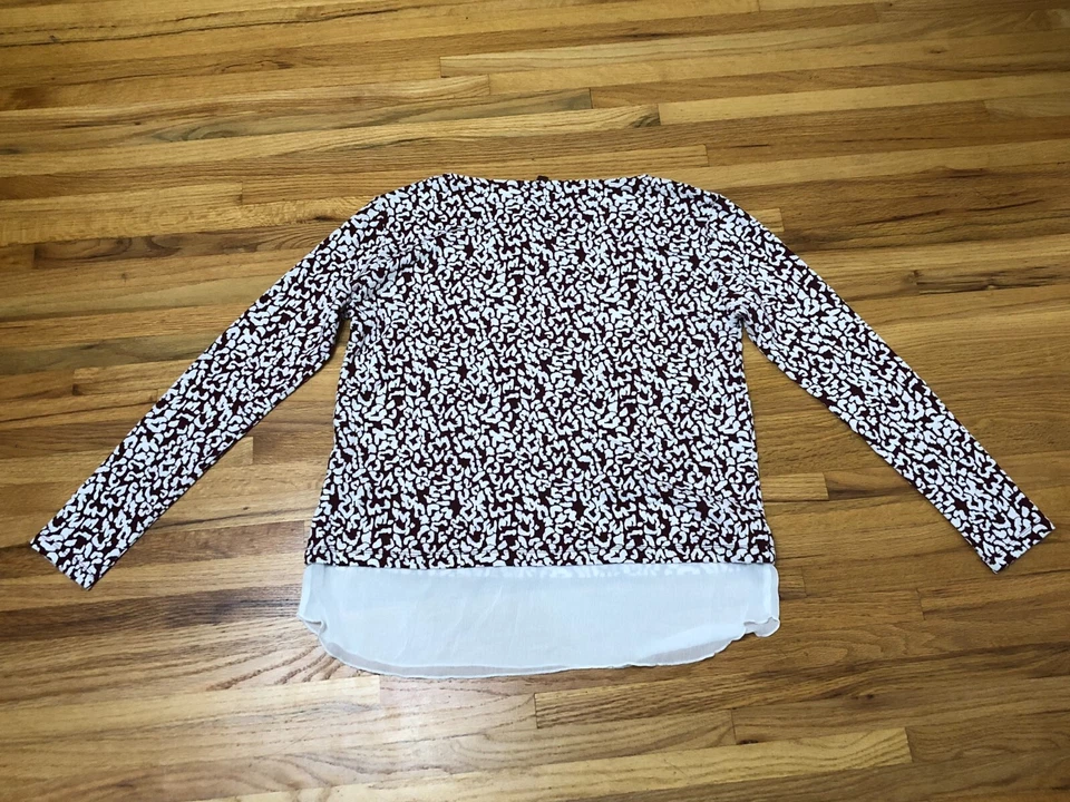 Kut from the Kloth Blouse Top Women's M White Round Neck Curved Hem Cotton Blend - Image 2 of 4