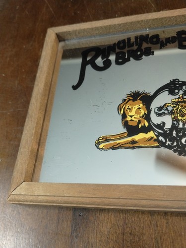 Vintage 1970's Ringling Bros Barnum Bailey Circus World Mirror Advertising Sign - Picture 3 of 15