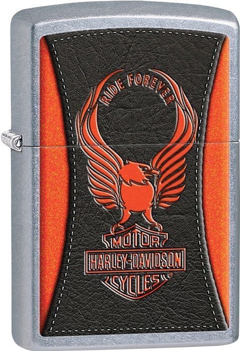 New Zippo Harley Davidson Color Image Lighter With Logo, # 28823, New In Box.