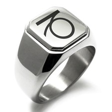 Stainless Steel Astrology Capricorn Square Mens Square Biker Style Signet Ring