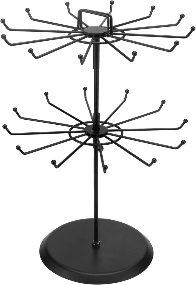 Black Metal Rotating Jewelry Tree Organizer, Necklace & Bracelet Display Stand - Image 2 of 4