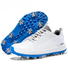 Men's Waterproof Golf Non-slip Spikes Shoes Golfer Beginner Training Sneaker