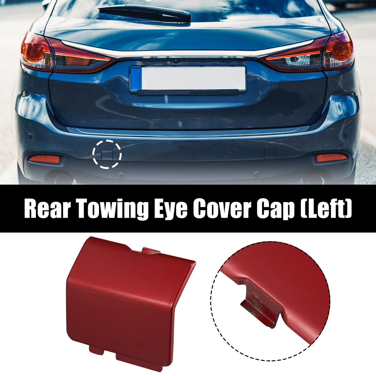 Red Rear Bumper Tow Hook Towing Eye Cover Cap GJR950EL1 for Mazda 6  2013-2018