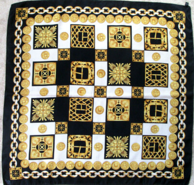 Foulard En Soie Vintage 86x87 Cm – Multicolore, Type Bandana Carré, Occasion De Qualité