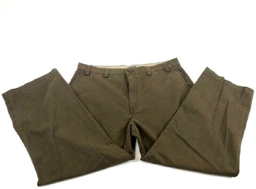 Pantalones informales para hombre St Johns Bay marrón pesados 100 % algodón marrón frente plano 41x29 - Imagen 8 de 12