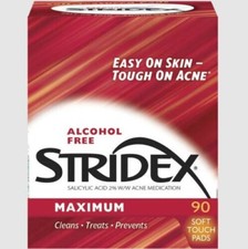 2x 90 Ct Stridex Medicated Acne Treatment Pads, Max Strength 2.0 Salicylic Acid