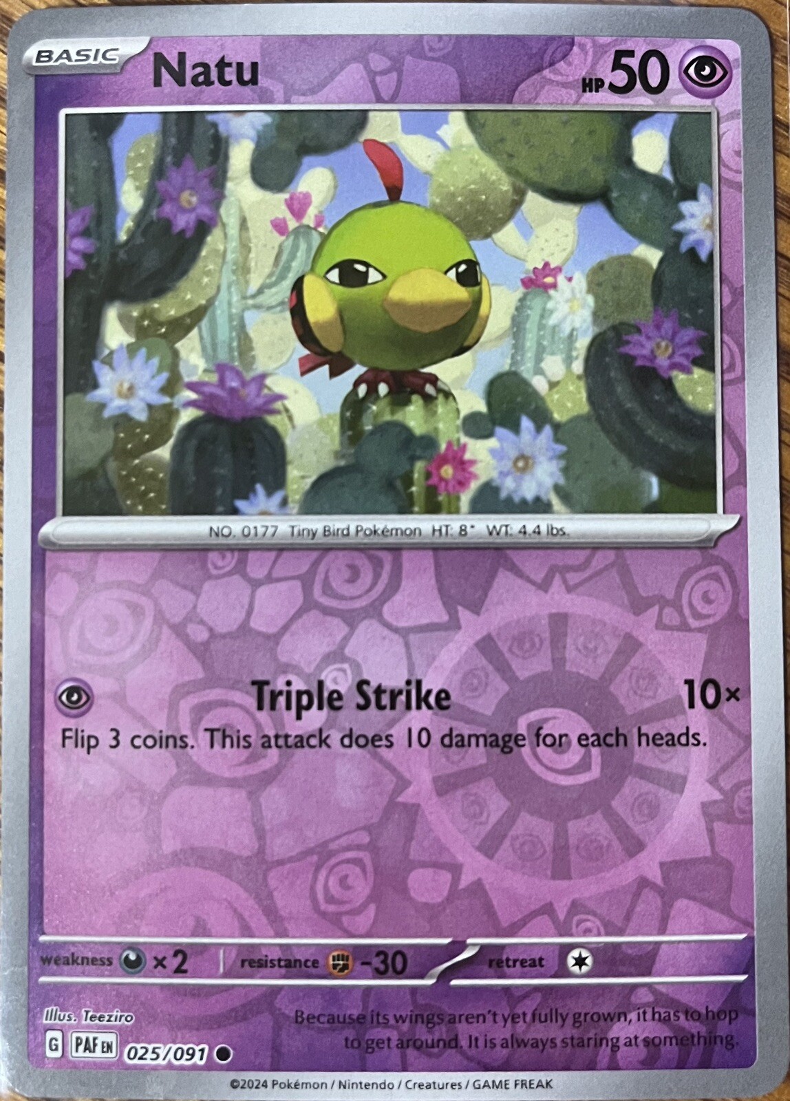 Natu 25/91 - Reverse Holo - Paldean Fates - Common - Read Desc.