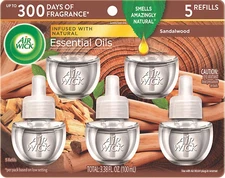 Air Wick Plug in Scented Oil Refill 5 ct Sandalwood  Air Freshener Essential