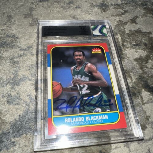 ROLANDO BLACKMAN SIGNED 1986 FLEER BGS AUTO 10 106 Tri-Color Jersey-infused card - Picture 3 of 3