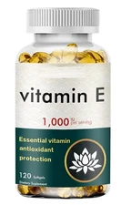 Vitamin E 1000IU 120 Softgels  Non GMO Essential Antioxidant Protection