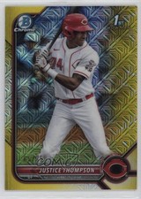 2022 Bowman Mega Box Yellow Mojo Refractor 65/75 Justice Thompson #BCP-59 0vl5
