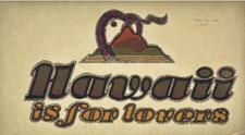 Original Vintage 1979 Hawaii Is For Lovers Glitter Iron On Transfer