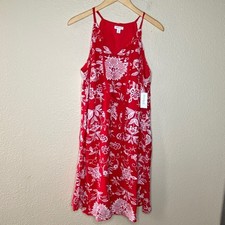 Westport Red & White Floral Embroidered Dress Size 1X New With Tags