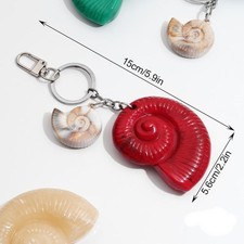 1Pcs Bohemian Acrylic 3D Large Conch Keychain For Women Sea Snail Key Ring