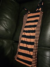 French Connection FC UK 4 US 8 Knit Dress Navy Blue Orange Stripe 