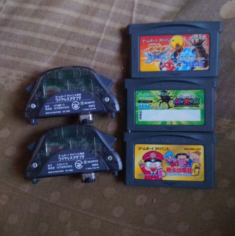 Nintendo Game Boy Advance GBA 3 Game Lot w Wireless Adapters AGB-015 Japan