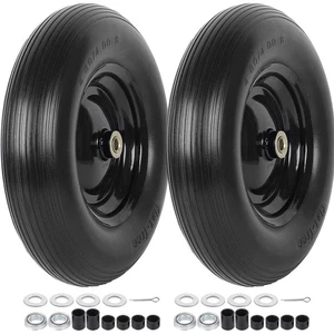 Gratuit 16-Inch Jeu de pneus de brouette avec des entretoises en nylon & Roulements inclus