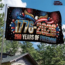 3x5 Ft 250 Anniversary Flag 1776-2026 USA Outdoor Anniversary Banner Decorations