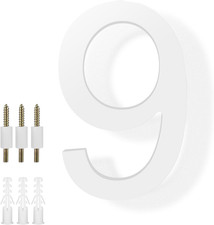 DEWEL 8 Inch Floating Large House Numbers for Outside, White Modern House Addres