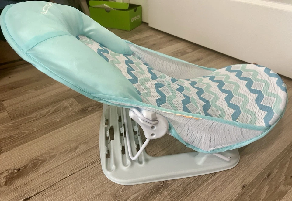 Estilingue de banho dobrável Summer Infant Deluxe bebê banhista com 3 posições reclinável - Imagem 3 de 4