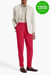 RRP €905 GIORGIO ARMANI Pleated Trousers EU50 US40 L Silk Blend Lightweight
