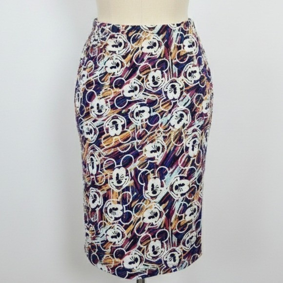 Skirt With Disney Mickey Mouse Print Woman's Xs