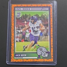 Score 2025 Jack Bech Las Vegas Raiders Card #63 Pumpkin Rookie Parallel