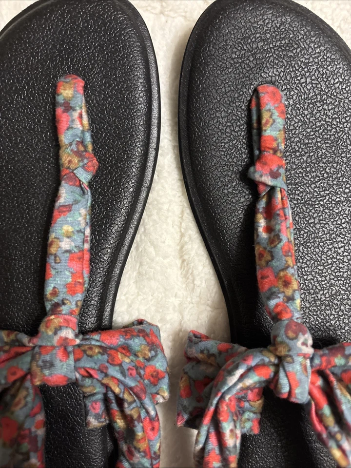 Sandalias Sanuk Yoga Mat Ella Sling Back Talla 10 Azul Estampado Floral Zapatos Foto 2 de 4