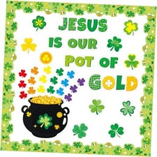 131 Pcs St. Patrick's Day Bulletin Board Decoration Christian Jesus is Our Pot