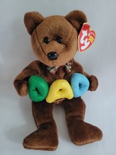 Original Ty BEANIE BABY Teddy Bear "DAD" - BROWN 2004 -
