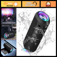 Portable Bluetooth Speaker, IPX7 Waterproof, Big Sound Deep Bass, 30H Playtime