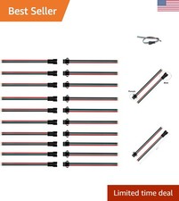15cm, 10 Pairs of JST 3 PIN Wire Connectors for WS2812B LED Strips, No Soldering