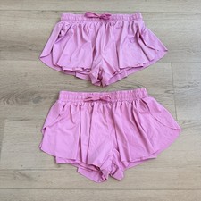 Running Shorts Girls Youth L Pink Lined Drawstring Tennis Active Flowy Lot of 2