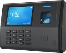 Biometric Time Clock CX3 Fingerprint RFID PIN No Fee USB Payroll Export