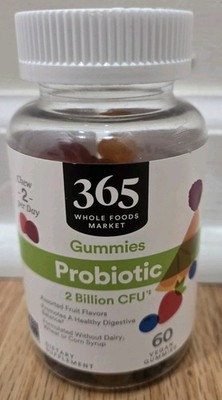Whole Foods 365 Probiotic Vegan Gummies 60 Count 2 bil cfu digestive health 5/26