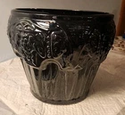 1927 Brush McCoy Cobalt Blue Grape Designed Jardiniere 9" Tall Good Condition