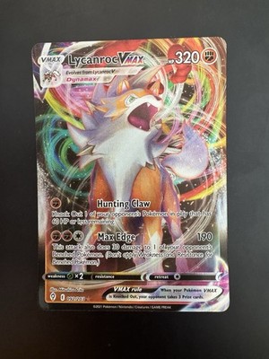 Pokémon TCG Lycanroc VMAX Evolving Skies Holo Ultra Rare Card 092/203