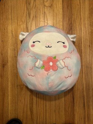 Lula the Lamb Easter Squishmallow W/ Flower Rainbow Tie Dye Multicolor 2022 12''