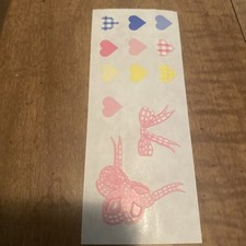 NEW  Creative Memories Stickers Retired 1997 Baby Girl Bow Hearts Pink