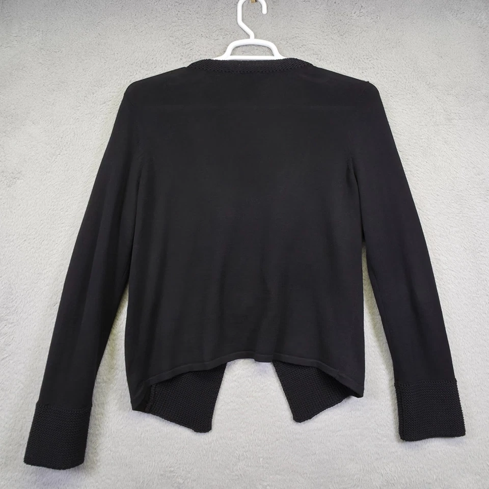 Cárdigan INC Mujer L Negro Moto Suéter Elegante Minimalista Militar Elegante Elevado Foto 3 de 4
