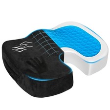 Gel Seat Cushion for Car, Office Chair - Memory Foam Pain Relief Pillow